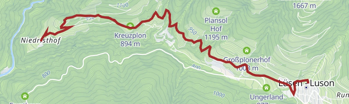 Route map: Farm Hike at Lüsen